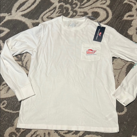 Vineyard Vines White Long Sleeve Tee unisex large size 16 - Picture 1 of 6